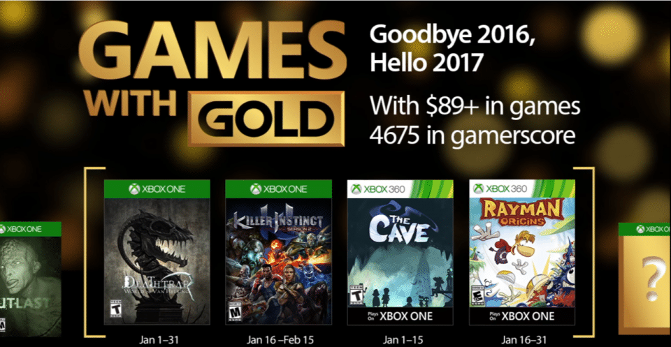 Estos son los Games with Gold de Enero-GamersRD