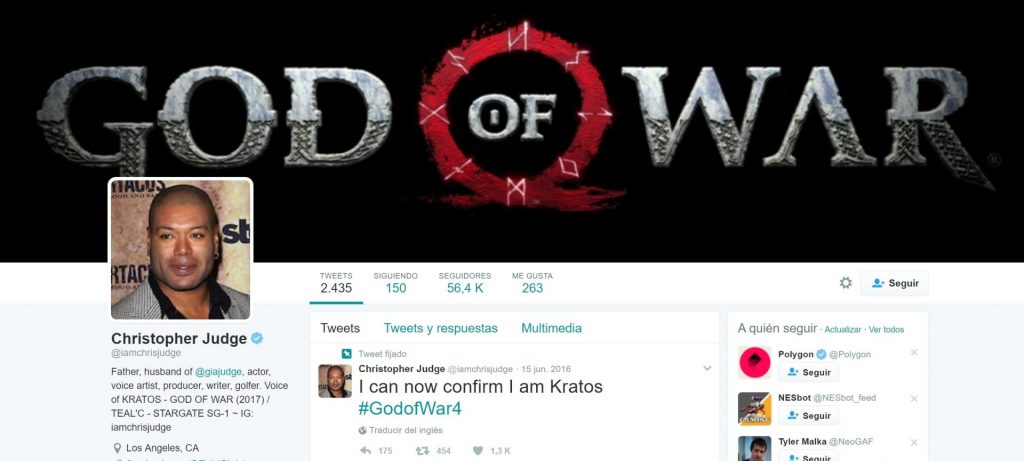El actor que pone voz a Kratos en God of War -GamersRD