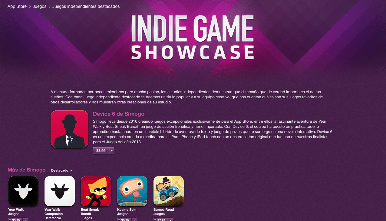 Apple agrega sección Indie Games a su tienda App Store gamersrd