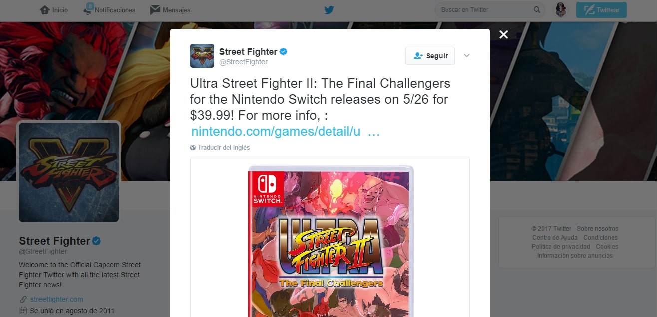 Precio y fecha de lanzamiento de Ultra Street Fighter II de Switch confirmados