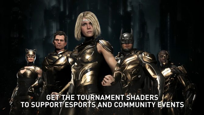 Injustice 2 nuevo tráiler DLC de torneo Shaders Gold para apoyar eSports GamersRD
