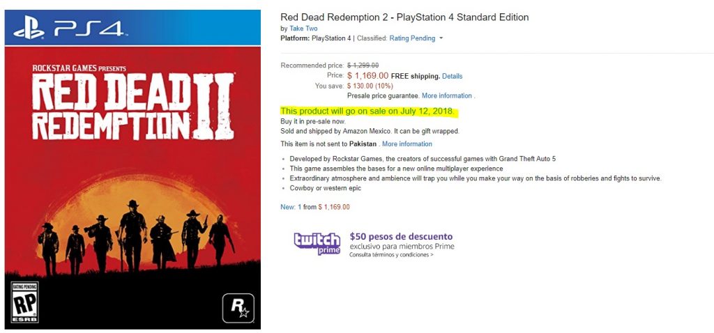 red-dead-redemption-2-release-date-AMAZON-mEXICO-gAMERSrd