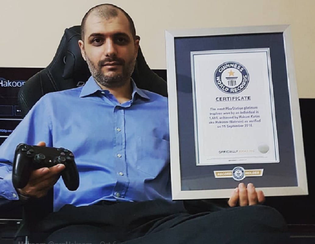 Hakam Karim consigue récord Guinness con 1691 trofeos de Platino en PlayStation-GamersRD