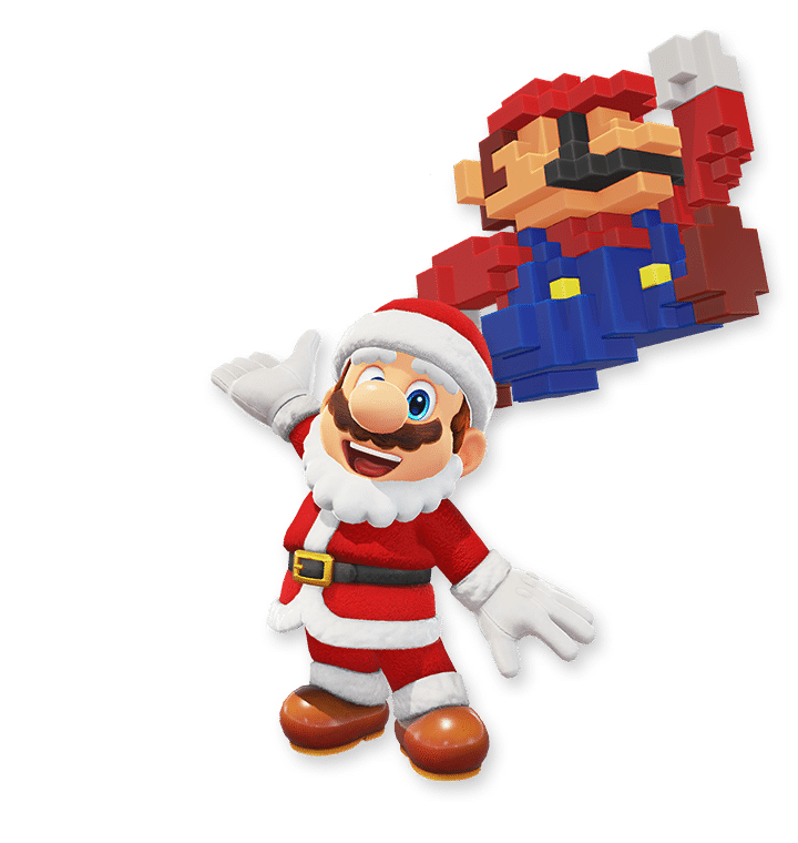 Un traje de Santa Claus y 8bit Mario llegarán a Super Mario Odyssey