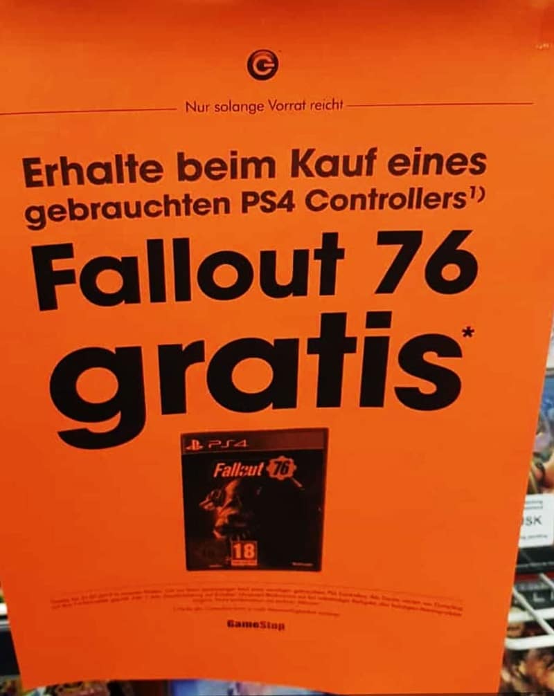 Fallout 76, Bethesda, Gamestop, Alemania, PS4