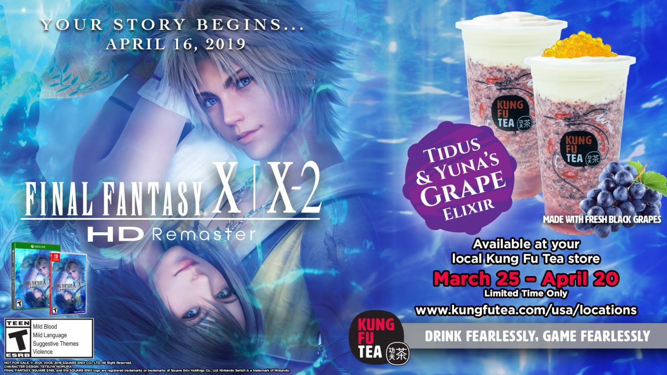 Final Fantasy X / X-2 HD Remaster presenta una promoción con Kung Fu Tea