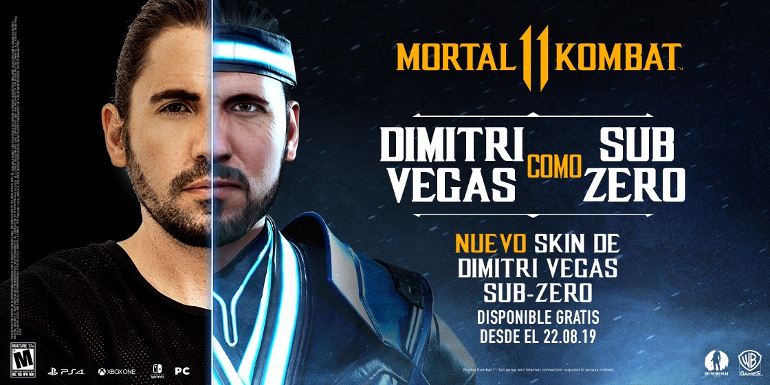 Mortal Kombat 11, Nuevo skin de Sub-Zero inspirado por el DJ internacional y actor Dimitri Vegas, GamersRD