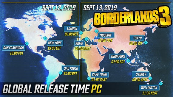 Borderlands 3 , tiempos de lanzamiento, PC,GamerSRD