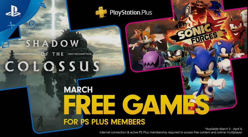 Shadow of the Colossus y Sonic Forces son los juegos gratis de PlayStation Plus de marzo, GamersRD