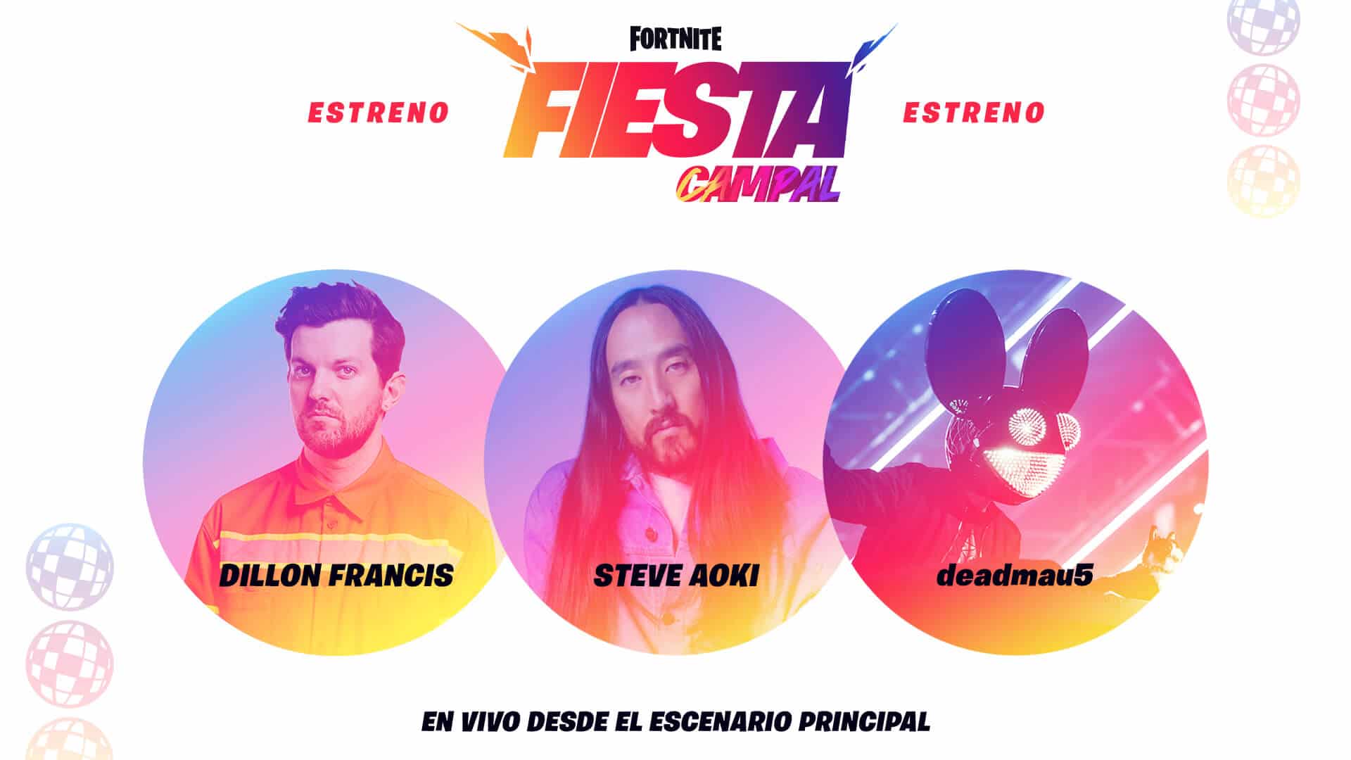 Fortnite,Dillon Francis, Steve Aoki ,deadmau5, Fiesta Campal, GamersRd