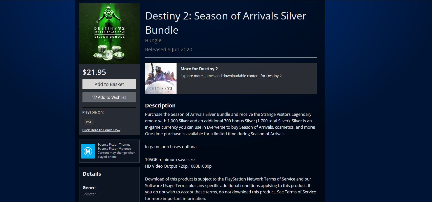 Destiny 2 Temporada de los Visitantes se deja ver en la tienda de PlayStation Australia 2