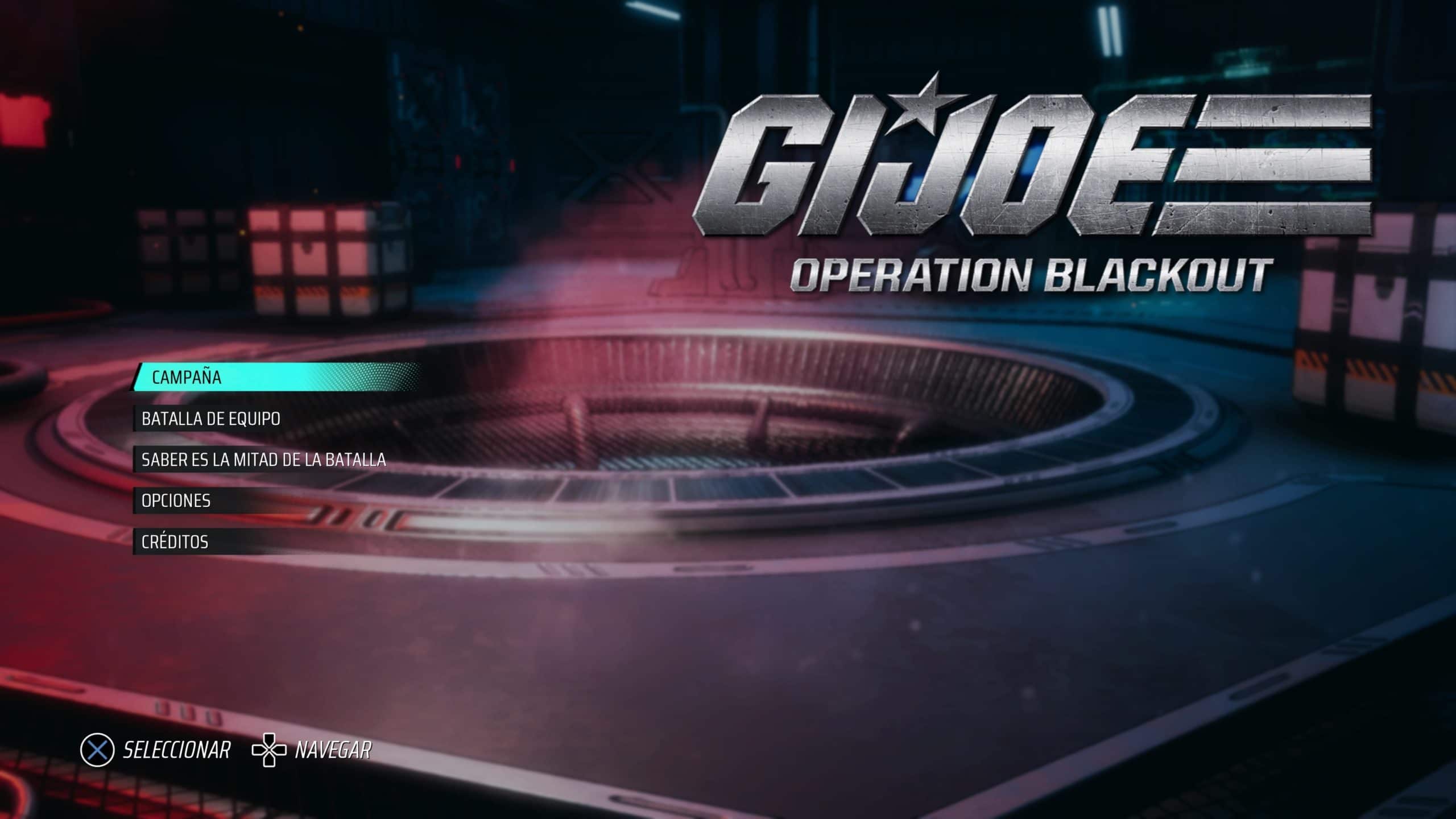 G.I. JOE Operation Blackout menú principal - GamersRD
