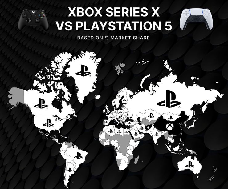 PS5 vs Xbox Series X nivel mundial, GamersRD