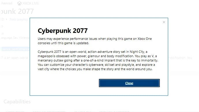 cyberpunk-2077, warning, Microsoft, Xbox Store, GamersRd