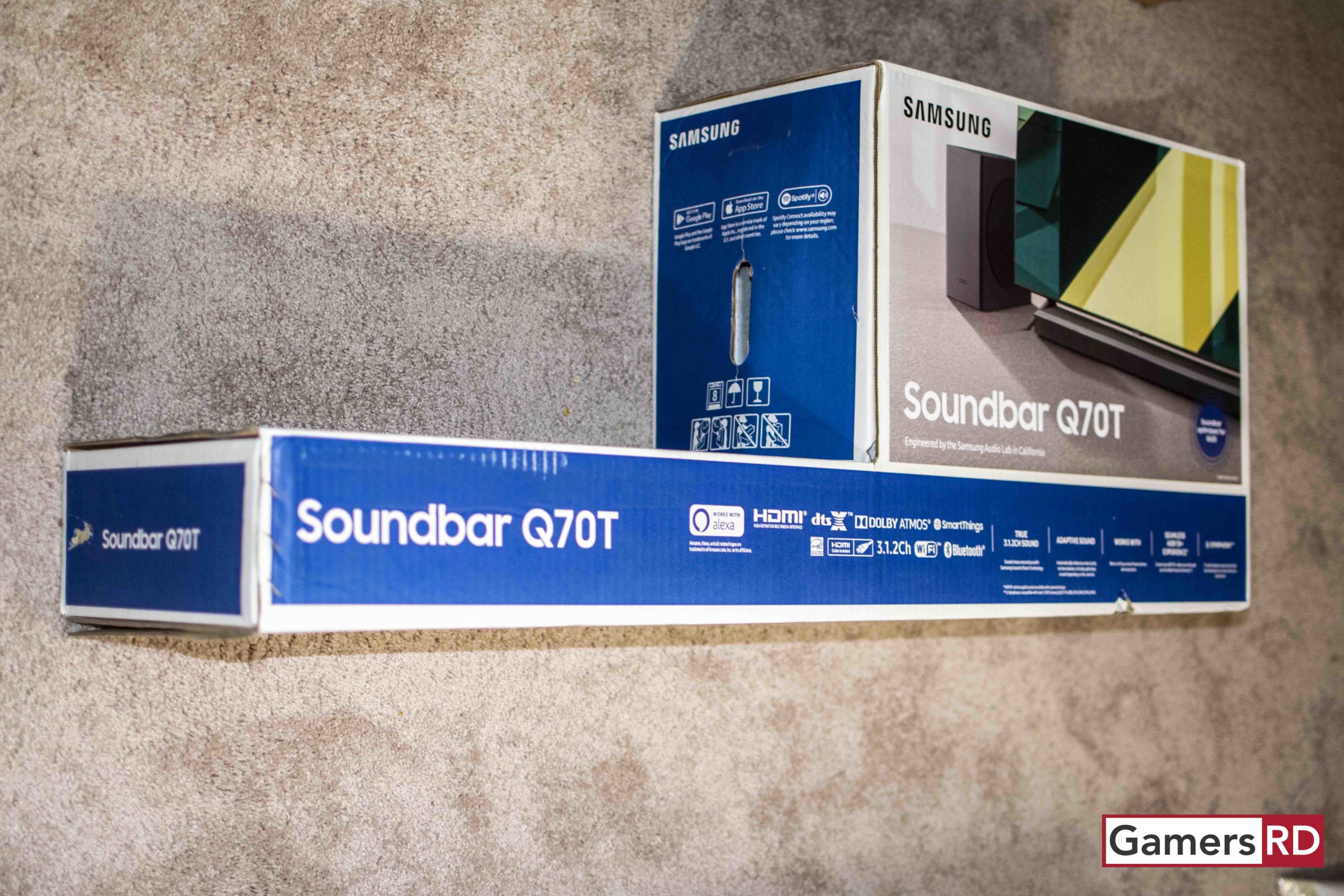 Samsung Soundbar HW-Q70T Dolby Atmos Review, GamersRD