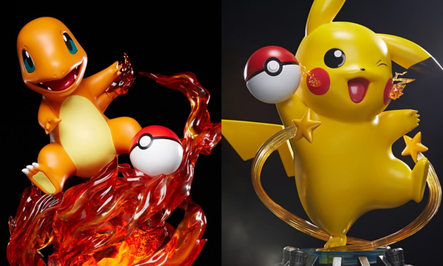 Estatuas de Pokemon Charmander y Pikachu, GamersRD