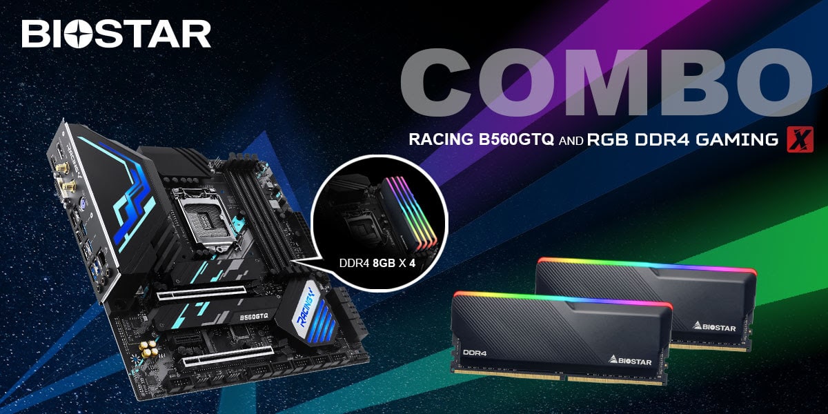 BIOSTAR lanza Motherboard RACING B560CTQ y un kit de RAM RGB DDR4 GAMING X