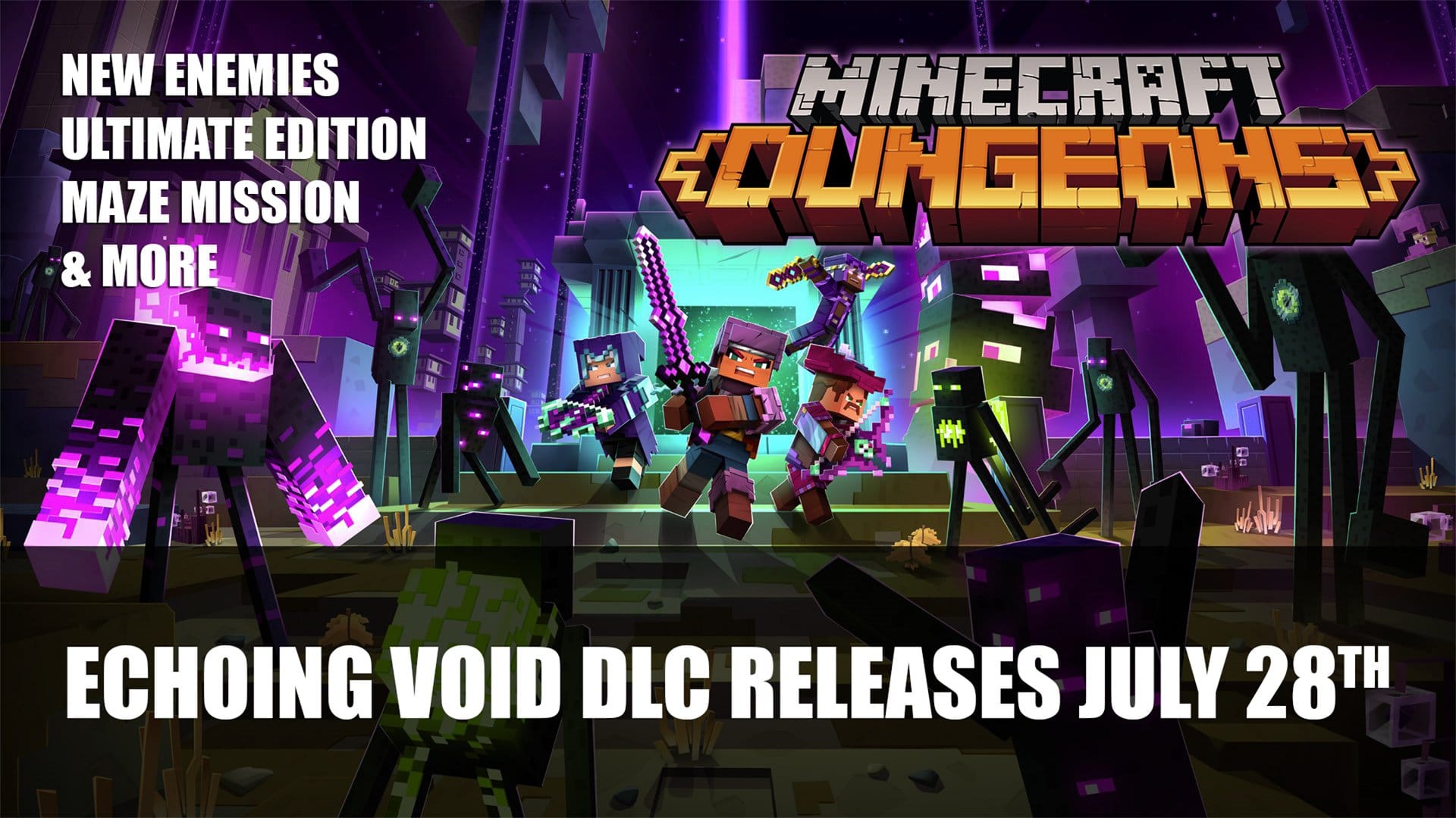 La nueva expansión de Minecraft Dungeons lleva la lucha a los Endermen