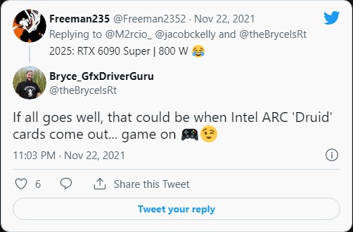 Intel ARC Druid Tweet, GamersRD