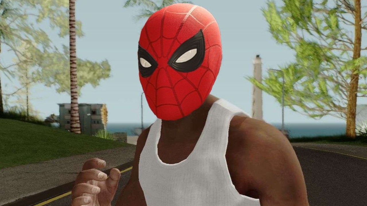 Mira a Carl Johnson con los poderes de Spider-Man en GTA: San Andreas