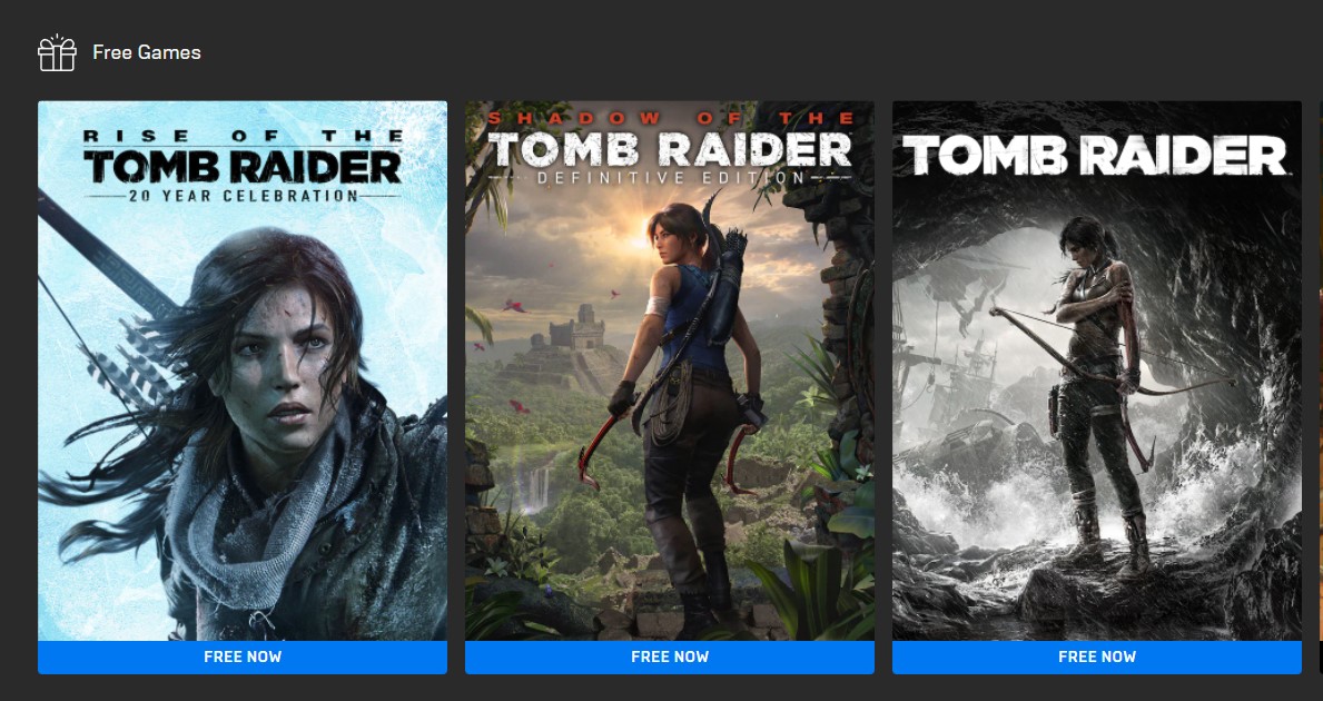 Tomb Raider, Rise of the Tomb Raider y Shadow of the Tomb Raider gratuitos en Epic Epic Games Store, GamersRD