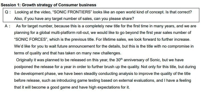 Sega confirma que Sonic Frontiers se perdió el 30 aniversario para garantizar la calidad del juego, GamersRD