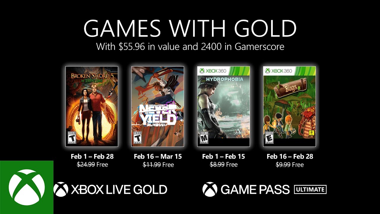 Xbox anuncia los juegos de Games With Gold para febrero de 2022