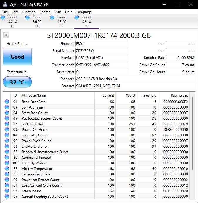 CrystalDiskInfo Seagate FireCuda Beskar Ingot 2TB External Hard Drive HDD Review, GamersRD