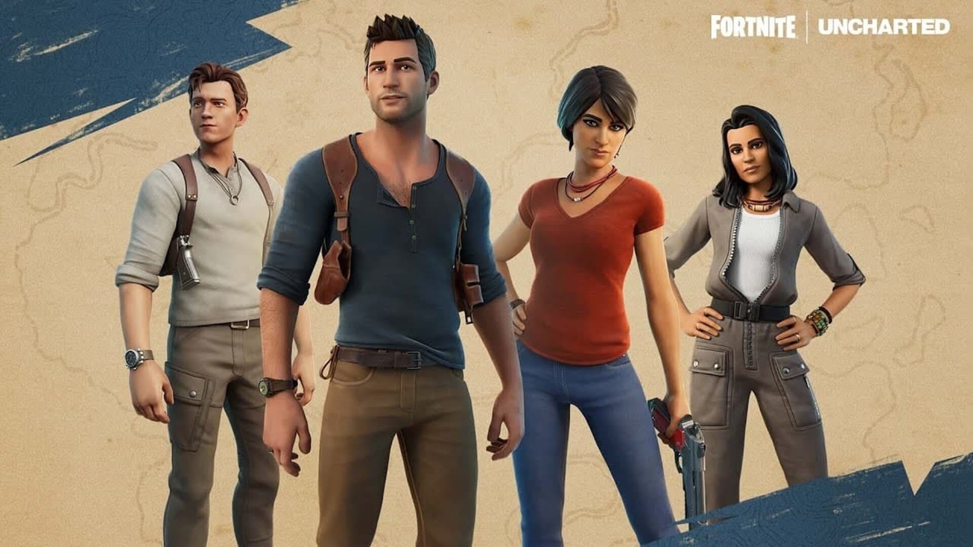 Las skins de Fortnite x Uncharted incluirán versiones de la película y los juegos, GamersRD