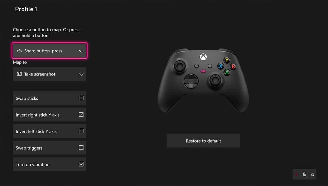Xbox te permitirá modificar la función del botón compartir de tu mando
