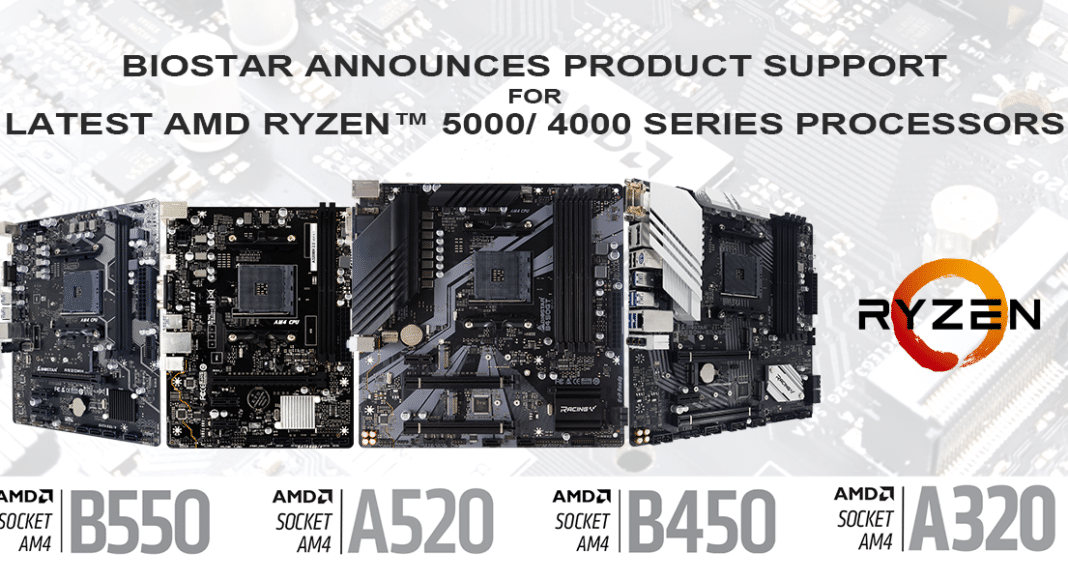 Biostar anuncia soporte para los nuevos procesadores de AMD Serie 4000 y 5000