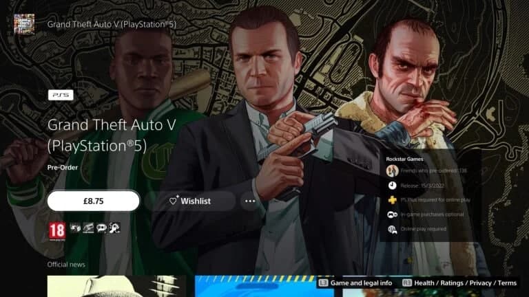 El paquete completo de GTA 5 cuesta $10 en PS5 y $20 en Xbox Series, GamersRD