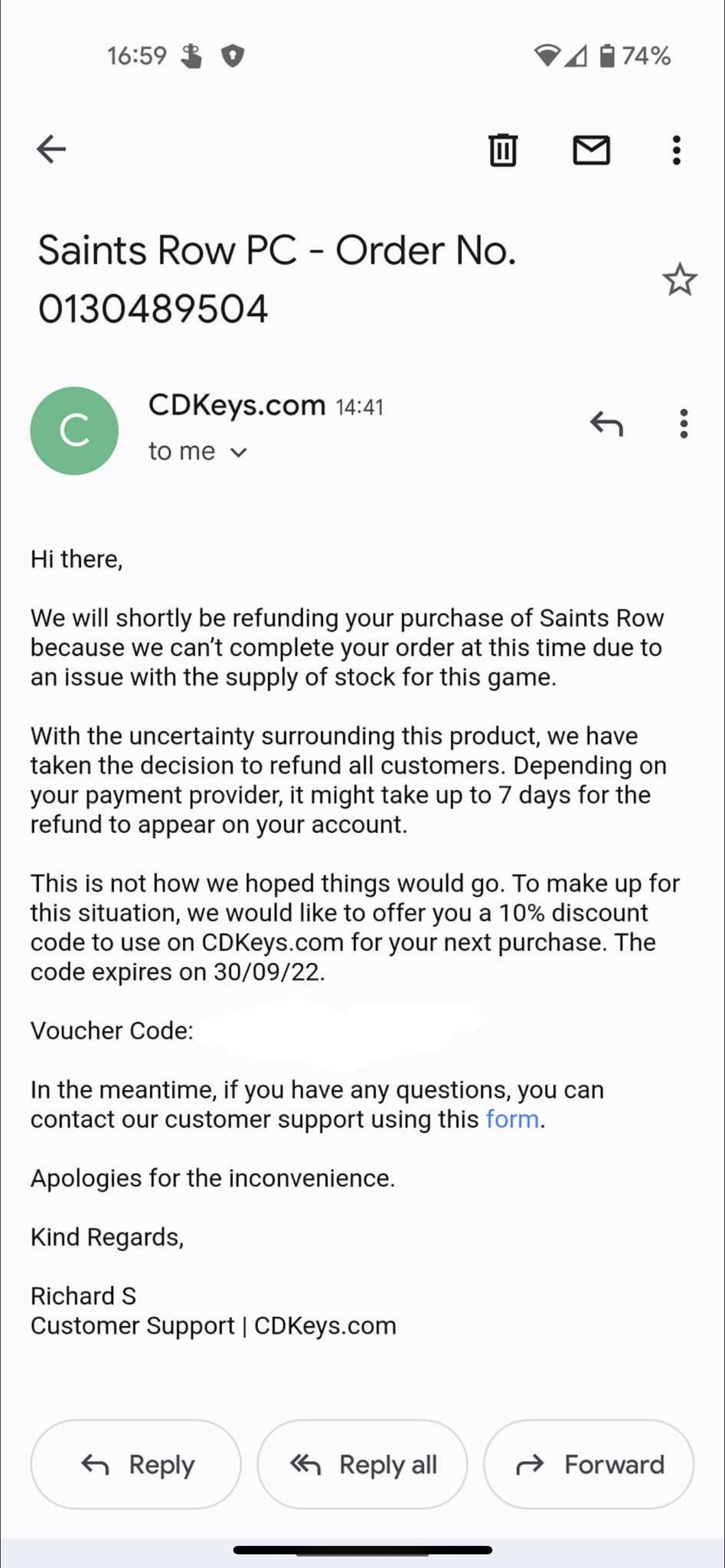 Tienda CDKeys inicia reembolso del juego Saints Row debido a las malas críticas2
