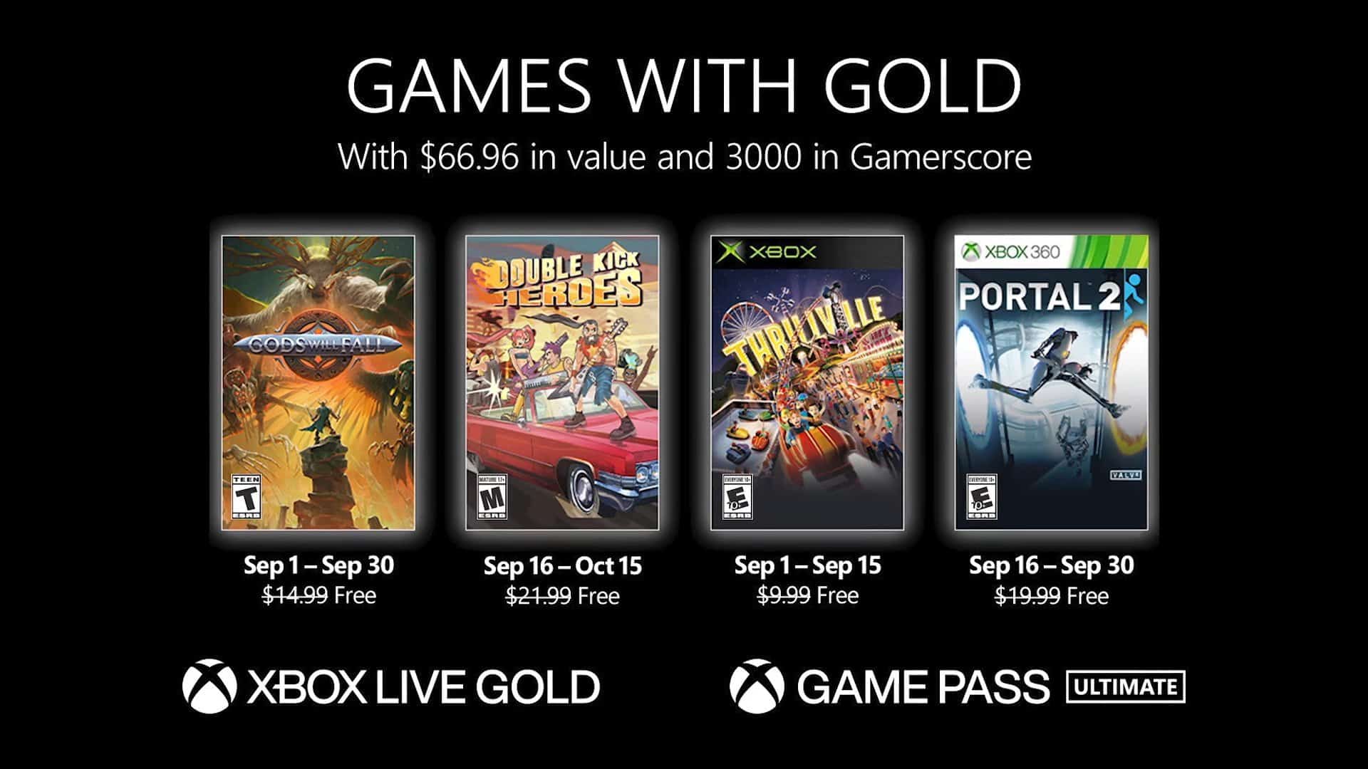 Xbox anuncia los juegos Games with Gold para Septiembre de 2022