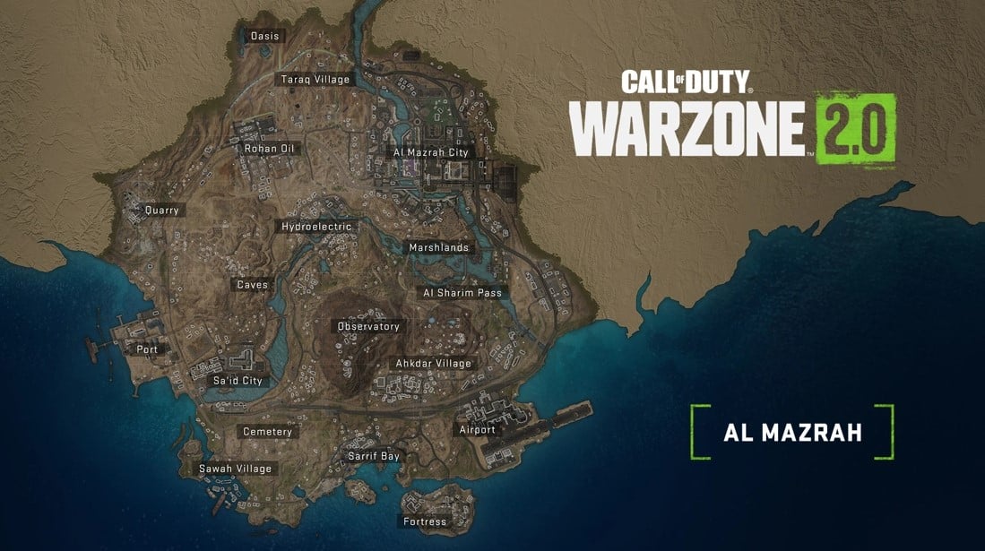 Activision revela toda la información del nuevo mapa Al Mazrah de Call of Duty Warzone 2.0, GamersRD