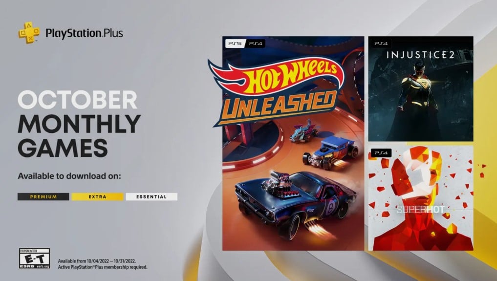 Hot Wheels Unleashed, Injustice 2 y Superhot son los juegos de PlayStation Plus de Octubre, GamersRD