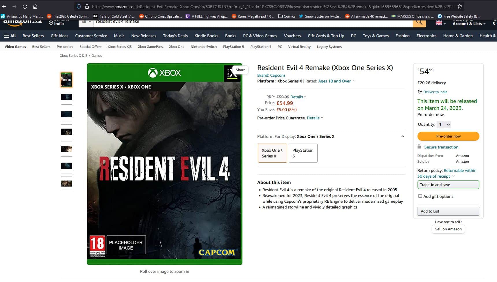 Resident Evil 4 Remake para Xbox One es descubierto en Amazon UK