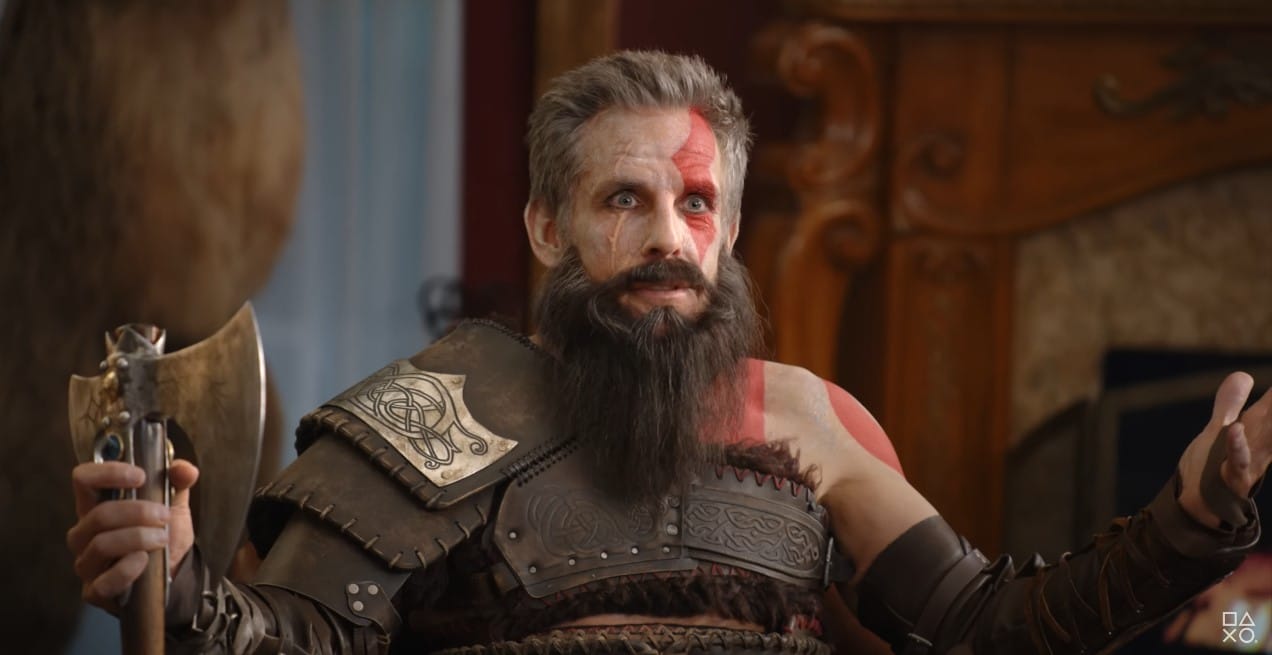 Ben Stiller interpreta a Kratos en un anuncio de God of War Ragnarök junto a John Travolta y LeBron James, GamersRD