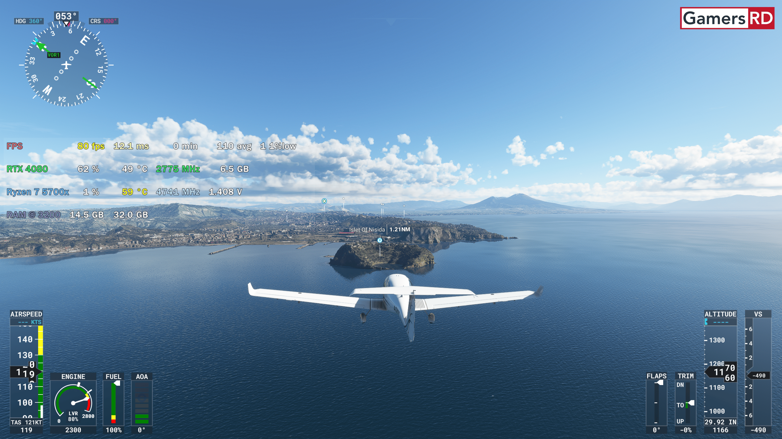 Microsoft Flight Simulator NO DLSS RTX 4080 FE GamersRD