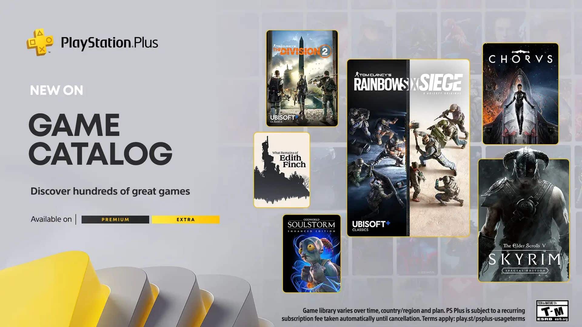 Skyrim Special Edition, The Division 2, and Chorus Coming to PlayStation Plus Extra and Premium on November 15