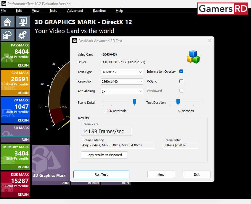 AMD Radeon RX 7900 XT Review GamersRD PASS Mark DX 12 Prueba