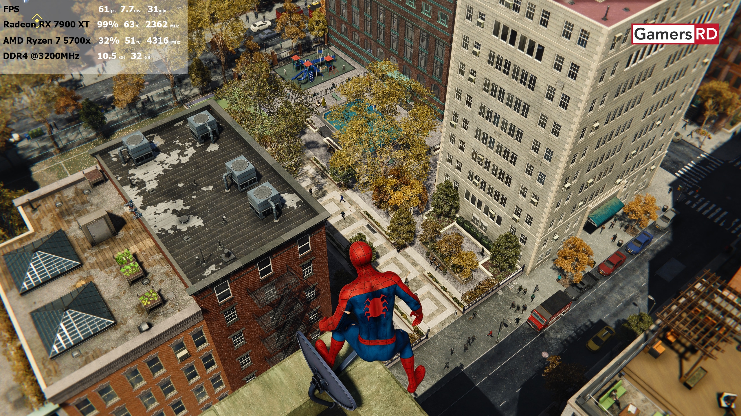 Marvels Spider-Man Remastered Ultra 1440p NO FSR RX 7900XT Review GamersRD