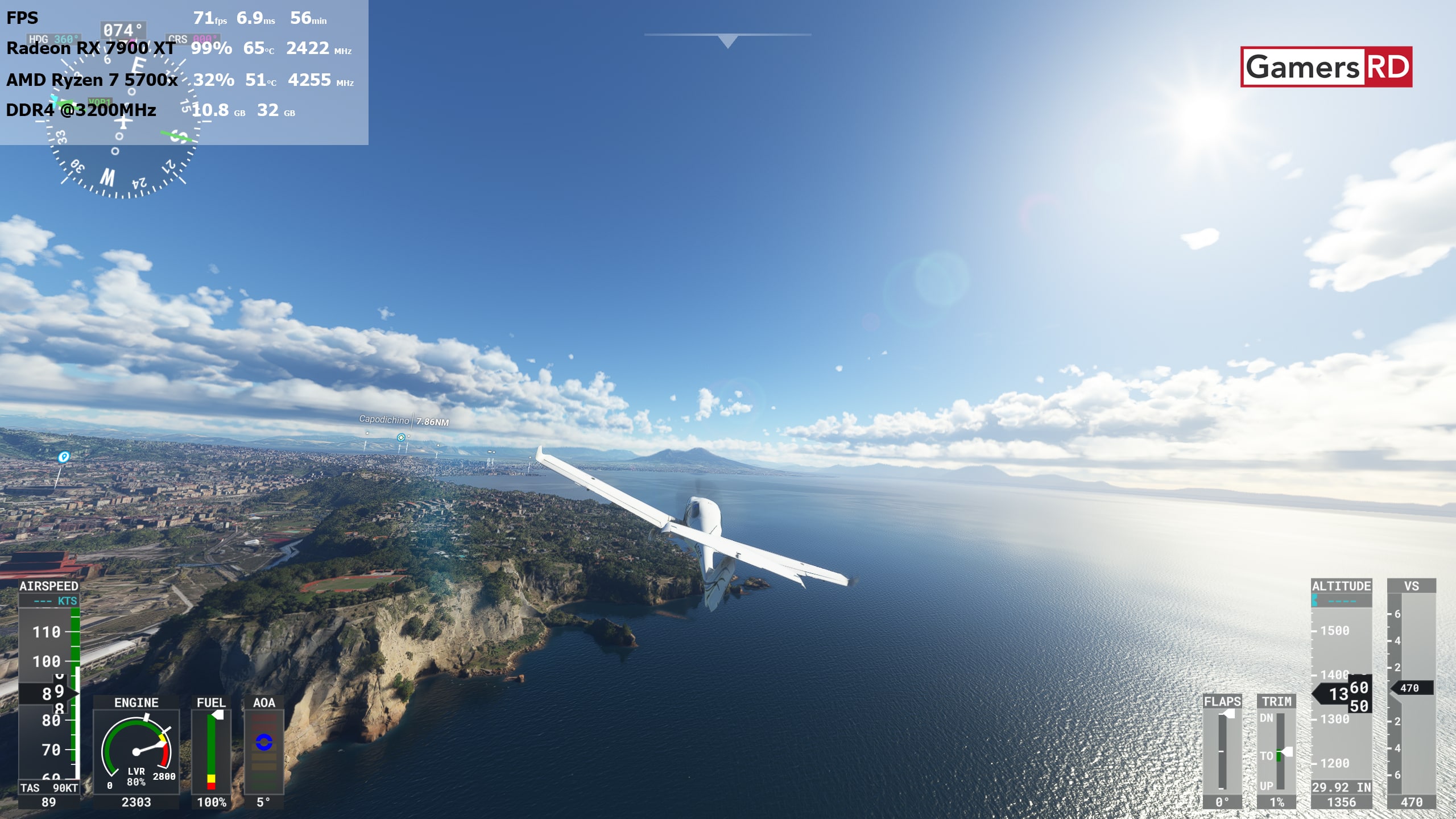 Microsoft Flight Simulator Ultra 1440p NO FSR RX 7900XT Review GamersRD