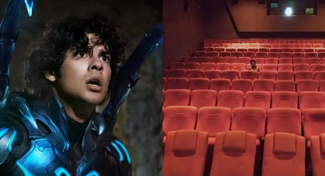 Fanáticos comparten imágenes de salas de cine vacías en el estreno de Blue Beetle