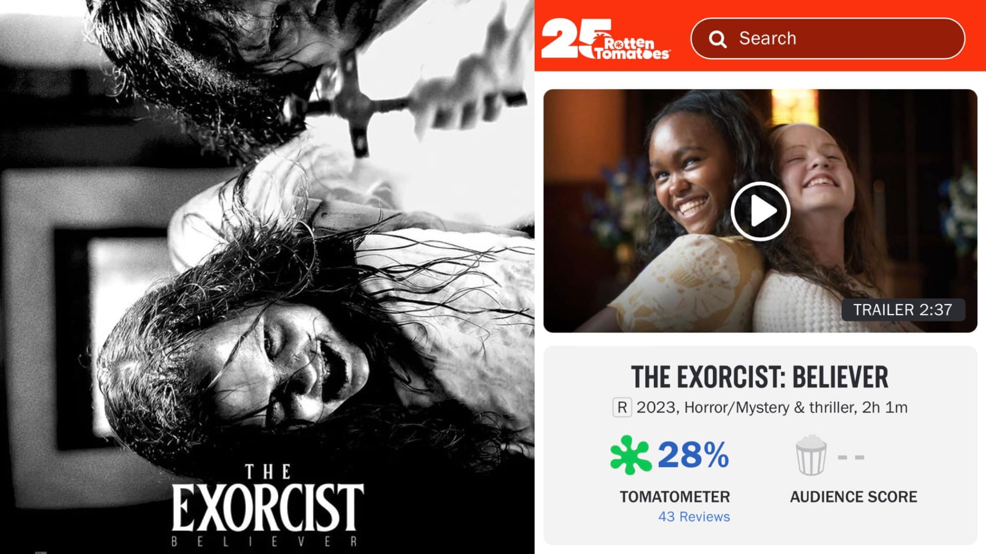 The Exorcist Believer estrena con mala puntuación en Rotten Tomatoes