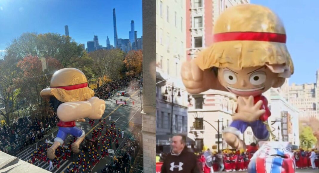 Carroza de One Piece se desinfla en el Desfile del Día de Acción de Gracias