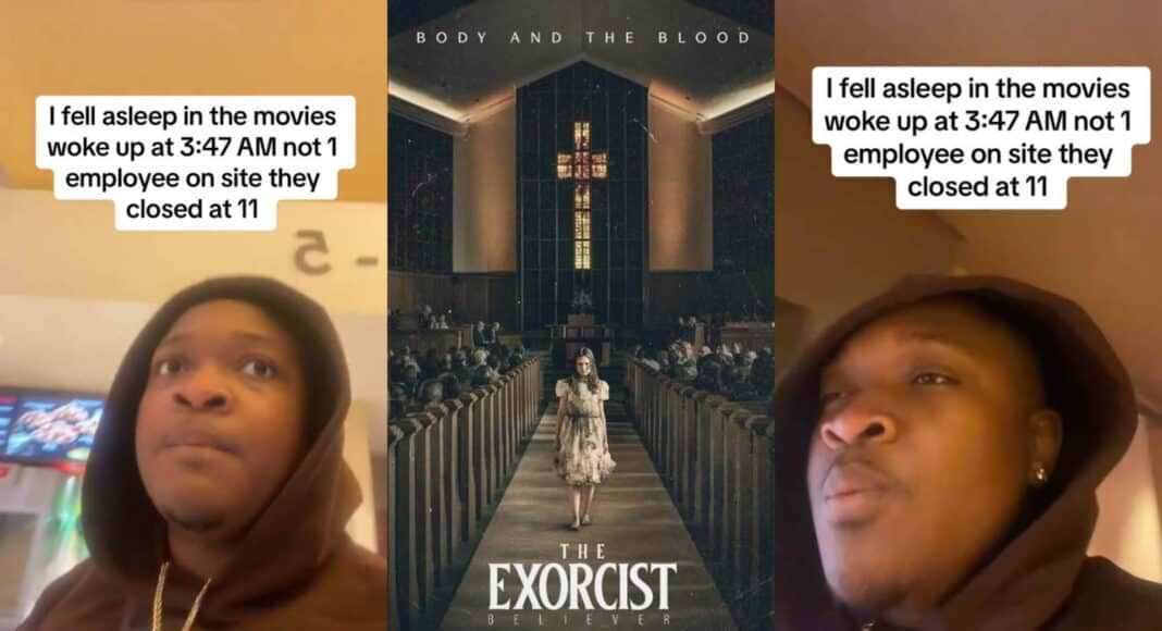Hombre queda atrapado en cine tras quedarse dormido viendo The Exorcist: Believer hasta las 4 a.m.