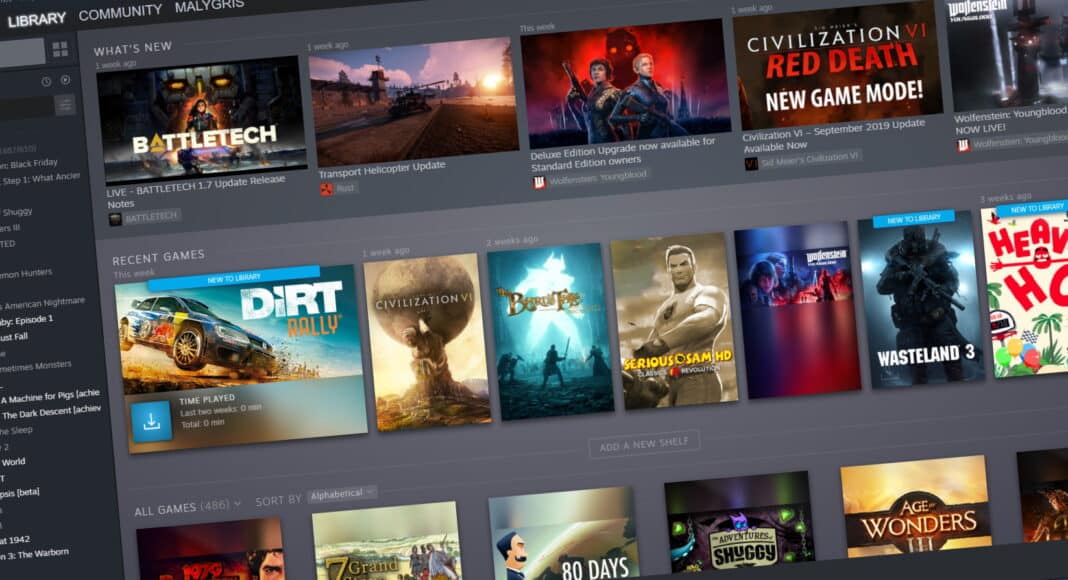 Steam agregará una función para ocultar ciertos juegos en tu biblioteca