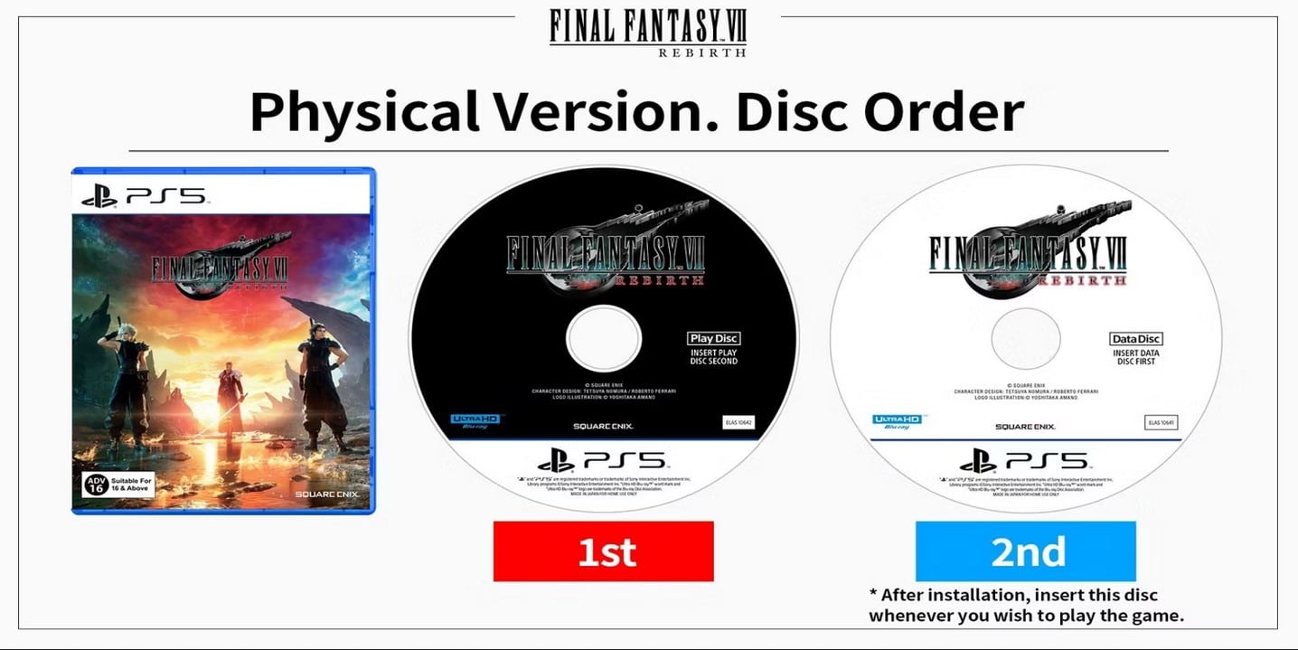 Final Fantasy VII Rebirth es lanzado con error de imprenta en sus discos físicos