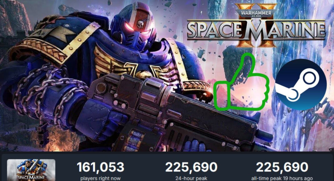 Warhammer 40,000: Space Marine 2 hace historia en Steam